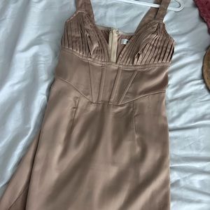 Champagne color satin dress
